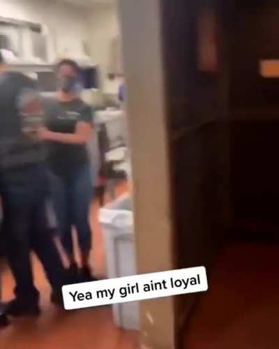 He surprised her at work and he got surprised