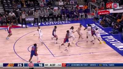 [Highlight] Cade Cunningham puts the moves on Deandre Ayton, causes him to sprain his ankle