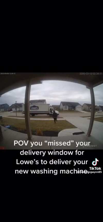 to wait at home for an appliance delivery