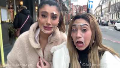 Artemis Carmona &amp;amp; Marina Maya - Epic London Cumwalk!