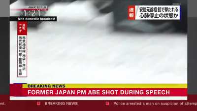 NHK video showing moment former Japanese PM Shinzo Abe is shot and the arrest of attacker