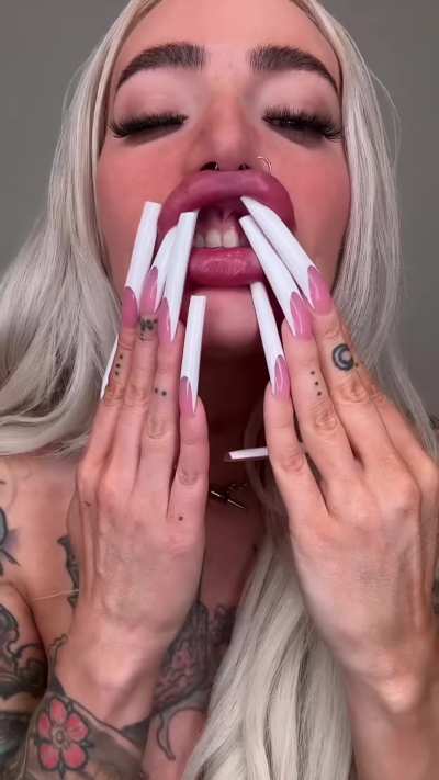 Love my long nails on my tongue piercings. Which others can you see