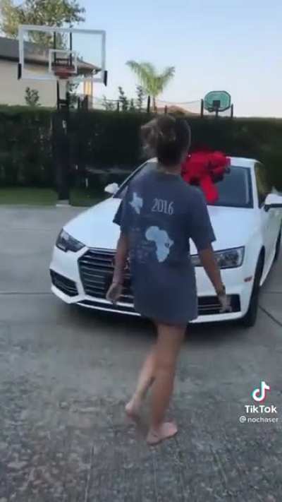 I hopes she&rsquo;s okay and able to drive without crashing it...