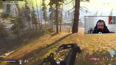 Streamer tries out the crossbow