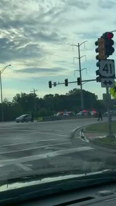 Chicago shooter being pulled over and arrested moments ago