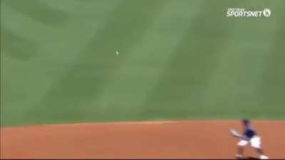 Chris Taylor gets thrown out by Dodgers ball boy playing left field...