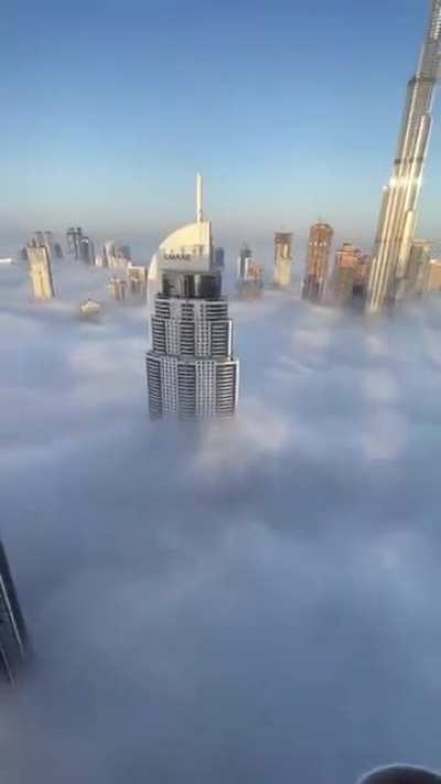 Above the clouds: the view from an apartment in Dubai