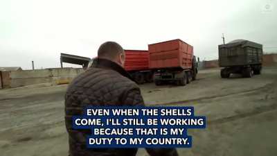 Ukrainian farmer in eastern Ukraine: "Even when the shells come, I will still be working because that is my duty to my country."