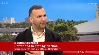 Zack Polanski, leader of the Green Party, gave a perfect reply to all those people complaining that one of the issues the Greens campaigned on in Gorton and Denton (constituency in Greater Manchester, United Kingdom) is Gaza.