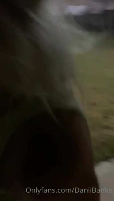 Dirty bitch getting fucked in the middle of the street