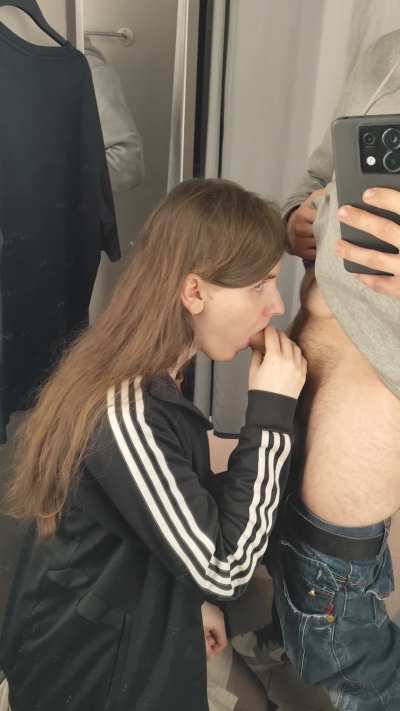 i sucked him so good in the changing room, i forgot we were in public