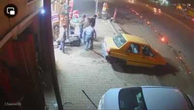 CCTV footage released earlier today shows the moment an American drone struck Kata'ib Hezbollah commander Abu Baqir al-Saadi in Baghdad on February 7.