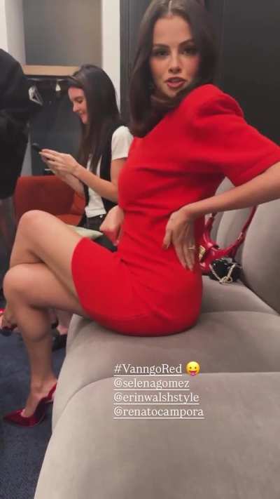 Selena in red outfit in NYC - IG September 2025