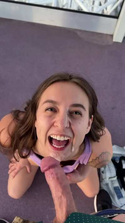 I bet the security guard wants to cum all over my face too
