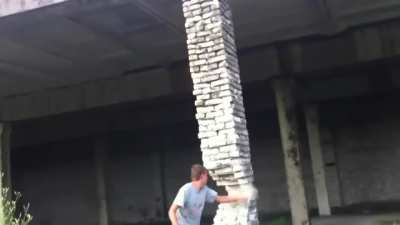 Guy collapses buliding and nearly died
