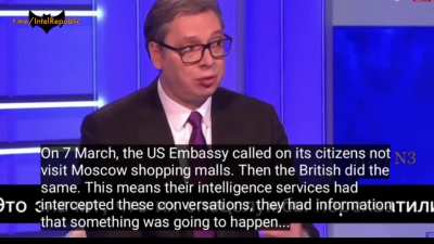⚡️🇷🇸WEST KNEW MOSCOW "CONCERT" TERROR PLANS - Serbian President Vucic reminds U.S. specifically warned own citizens about terror attack in Moscow "concert".

