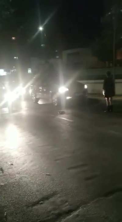 Cones vs people for blocking roads..