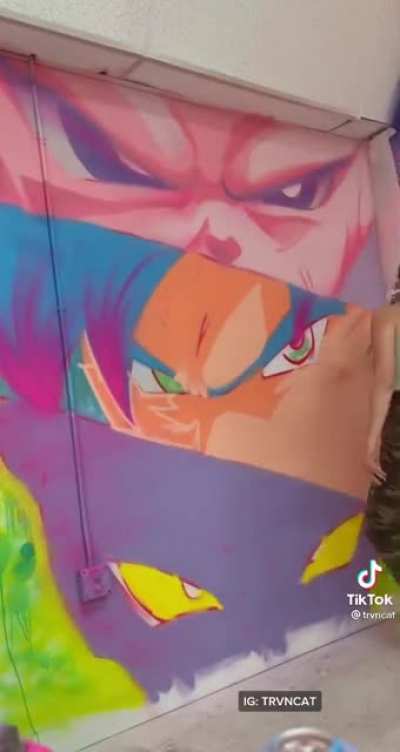 Artist paints entire room Dragon Ball Z themed in one week