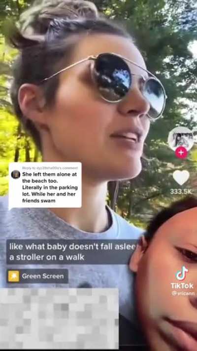 shocking video posted on tiktok by user @vricann showing a video of Maia going for a swim whilst her daughters cry for their mother for a prolonged period of time