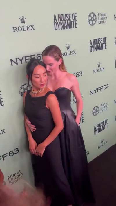 Posing with Greta Lee at the opening event for NY Film Festival 2025