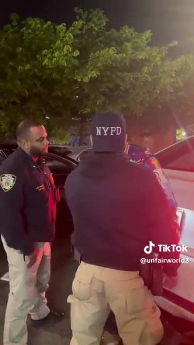 Bully cops search his car without a warrant or consent. They take his wallet. They refuse to tell him why they are stopping him. They push him, and intimidate him so he yells at them : I dont give a fuck what you are talking about and things escalate. NYC