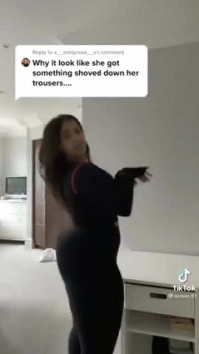something in her ass