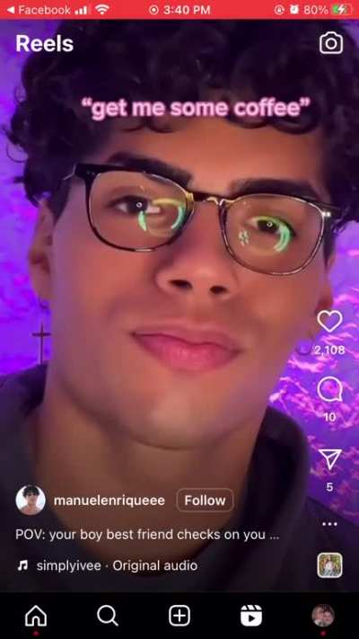 I don’t have TikTok anymore but I can’t escape reels😭 why did he do that with his eyes I cannot