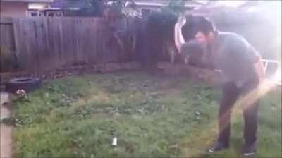 Man vs paint can (battle with knives)