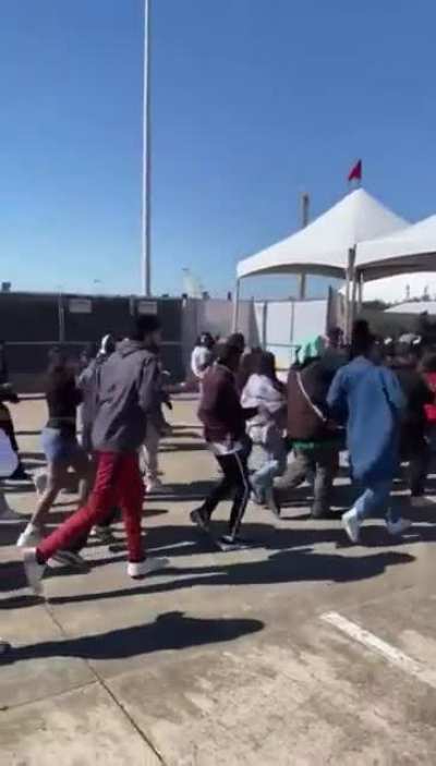 Fans broke through the fence to get into Astro World