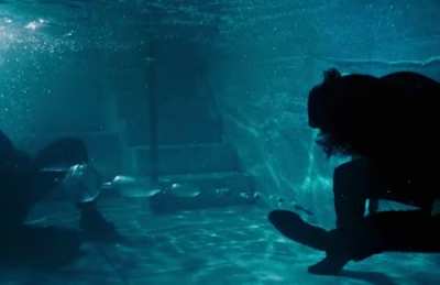 In John Wick: Chapter 3 &ndash; Parabellum (2019), John Wick and an enemy fall into a pool and Wick immediately moves roughly three feet away just before being fired upon. At this distance the bullets are rendered ineffective which is consistent with how a typi