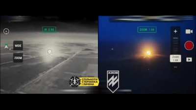 An FPV pilot of the Ukrainian National Guard "Azov Brigade" attacked another Russian TOS-1A "Solntsepek" 220-mm heavy flamethrower system. This time the vehicle was hit before it was able to shoot its missiles.