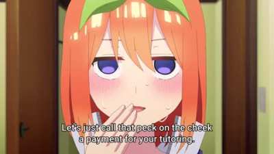 Yotsuba just steals ahead like she didn't know what she was doing. All according to keikaku 🍀🍀🍀 Miku mad