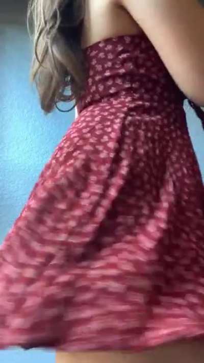 this sundress is a bit risky to wear in public..