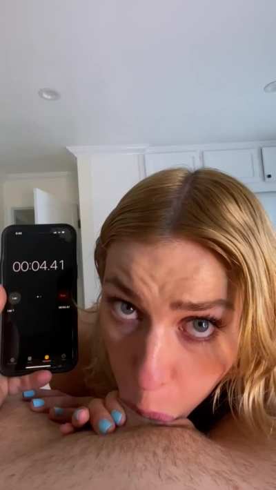 Guess how long I hold his cock down my Throat