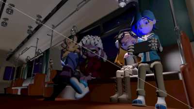 Nighttime train ride (ignore the white line)