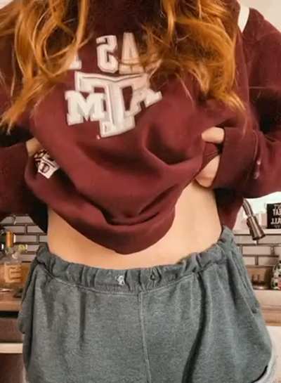 What do you think is hiding under my boyfriend&rsquo;s sweater? [OC]