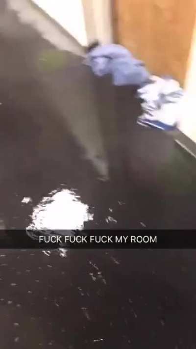So I woke up from a nap to waterfall sounds coming from the hallway