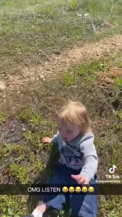 Trying to outdo his sister and impress mom