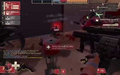 Engineer gaming while taunt laughing at enemy