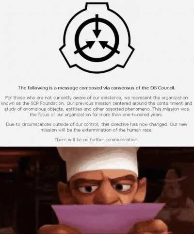 mfw reading a weird message from some unknown organization