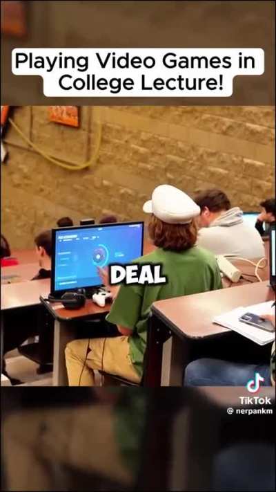 "Influencer" plays video games in class
