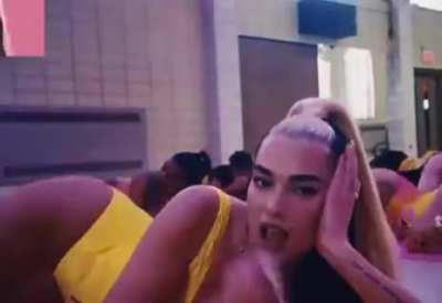 Dua Lipa showing off her handjob skills