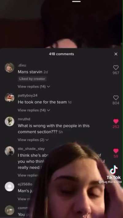I hope the girl doesn&rsquo;t read the comment :( why is he liking comments that are saying rude shit about his girl??