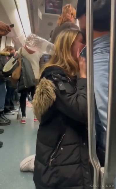 Blowjob On a Crowded Train