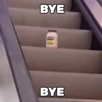 Mayo on an escalator