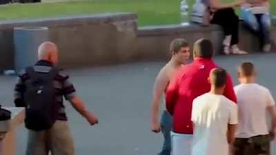 Dude got knocked out for punching an old man
