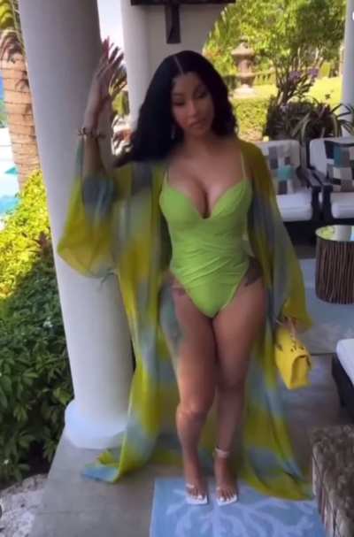 Cardi b tight green dress