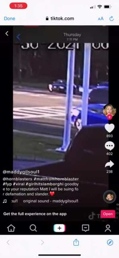 Update: Remember the girl who rear-ended the Lambo and blamed the driver? Turns out she was right. *Proof*
