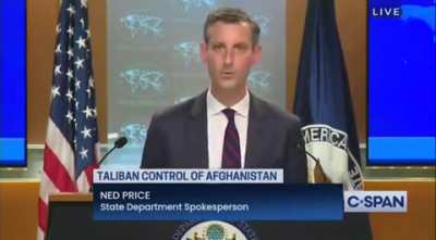 The US State Department calls on the Taliban to form an &ldquo;inclusive and representative government.&rdquo;