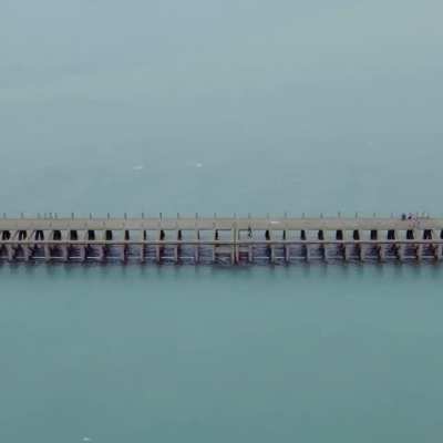 Across the pier